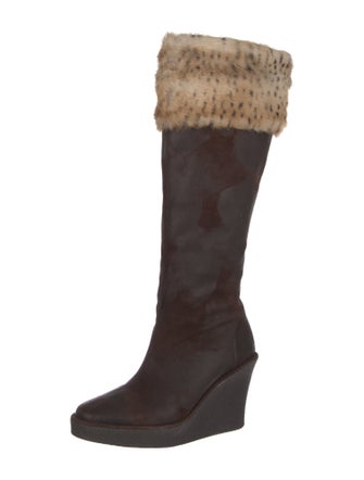 Couture Donald J Pliner Suede Animal Print Boots