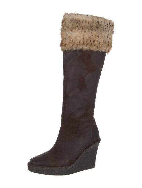 Couture Donald J Pliner Suede Animal Print Boots