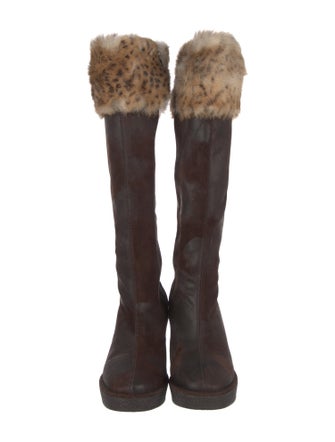 Couture Donald J Pliner Suede Animal Print Boots