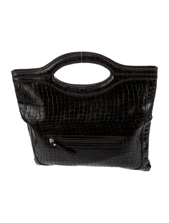 Couture Donald J Pliner Embossed Leather Top Handle Bag