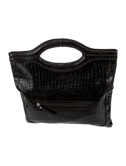 Couture Donald J Pliner Embossed Leather Top Handle Bag