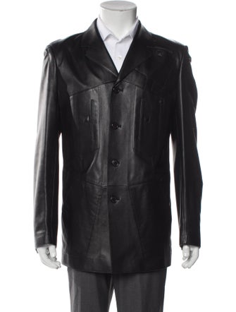 Couture Donald J Pliner Leather Peacoat