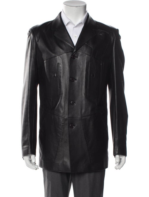 Couture Donald J Pliner Leather Peacoat
