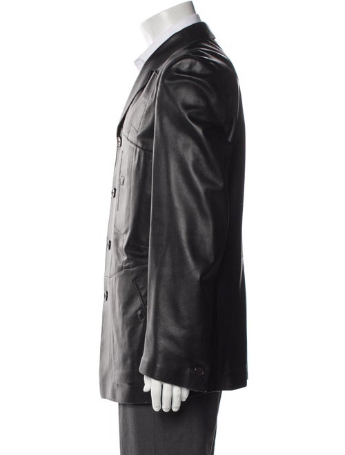 Couture Donald J Pliner Leather Peacoat