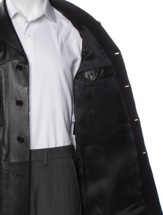 Couture Donald J Pliner Leather Peacoat