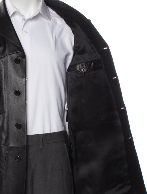 Couture Donald J Pliner Leather Peacoat