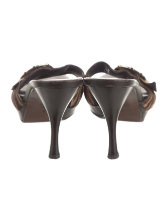 Couture Donald J Pliner Leather Floral Print Slides