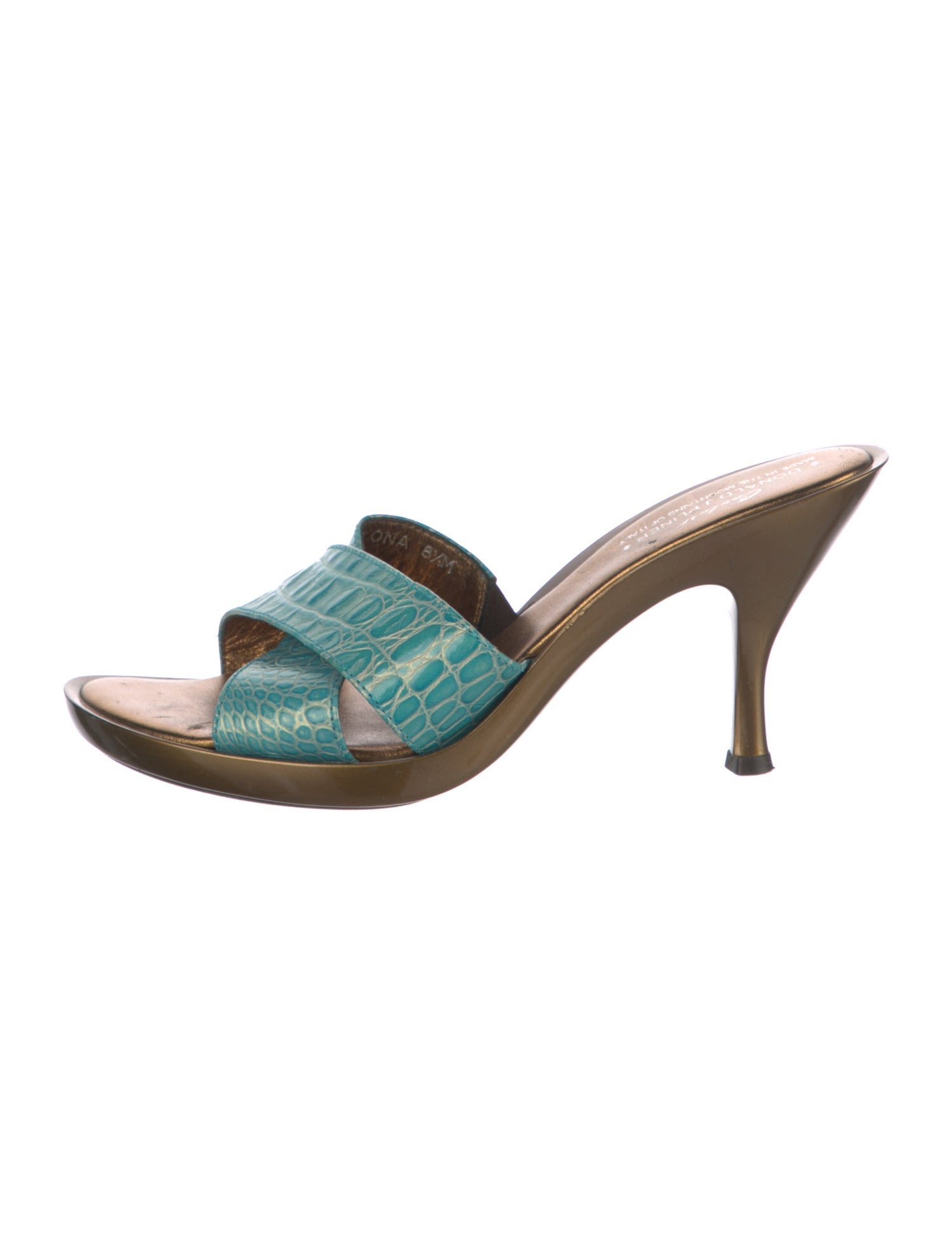 Couture Donald J Pliner Embossed Leather Printed Slides