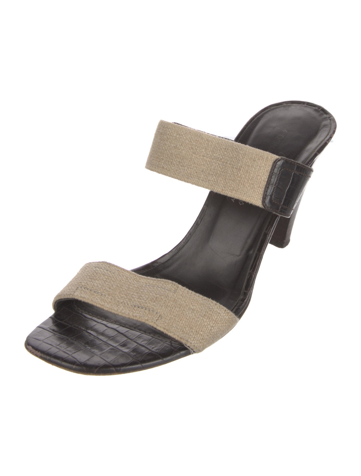 Couture Donald J Pliner Leather Colorblock Pattern Slides