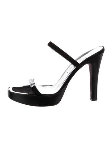 Pre-owned Couture Donald J Pliner Suede Slides In Black