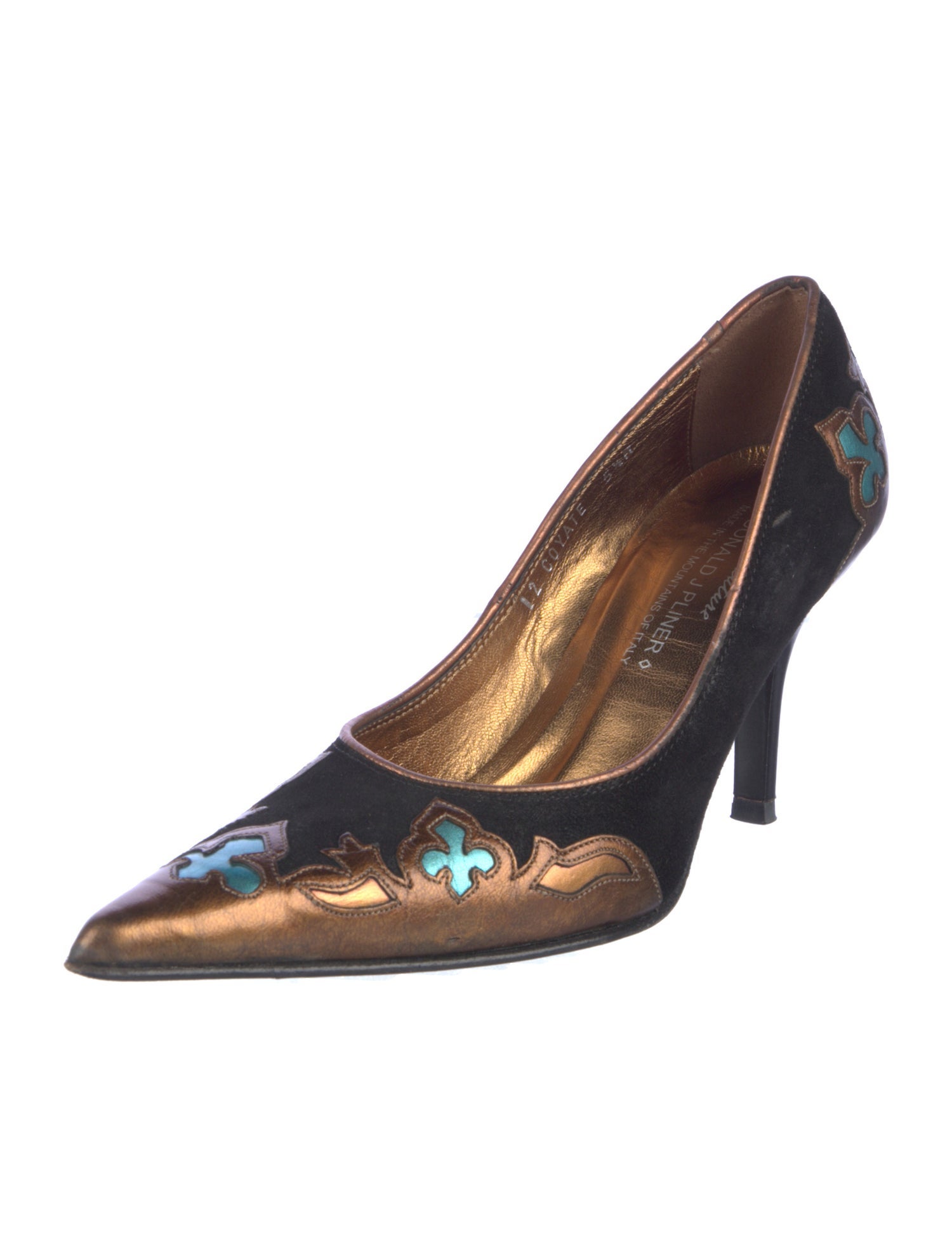 Couture Donald J Pliner Suede Printed D'Orsay Pumps