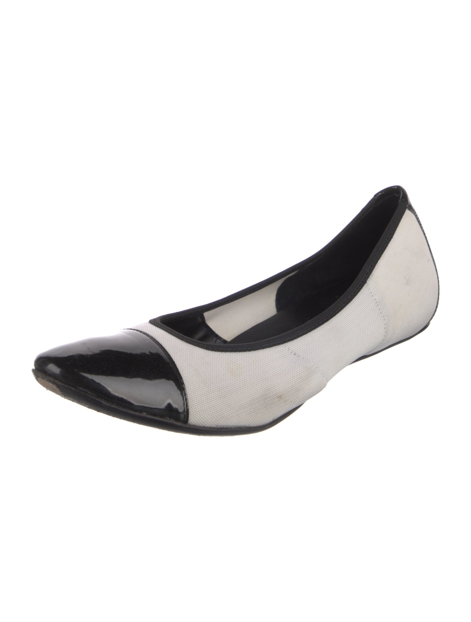 Couture Donald J Pliner Patent Leather Colorblock Pattern Ballet Flats