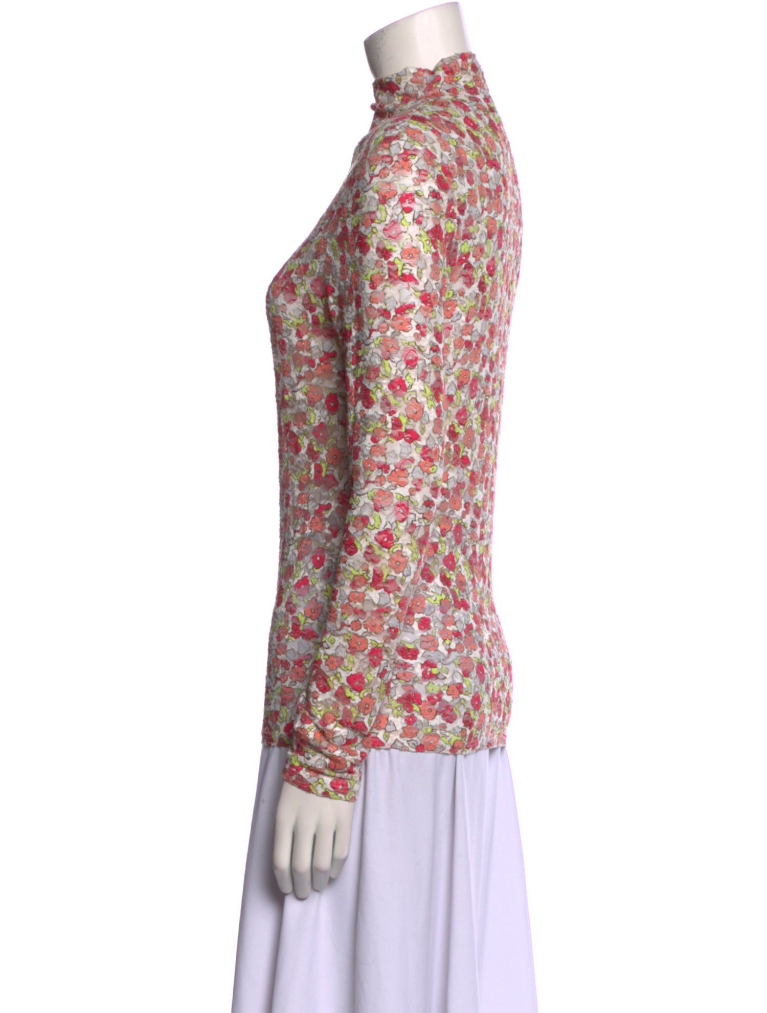 Collina Strada x Charlie Engman Floral Print Mock Neck Top