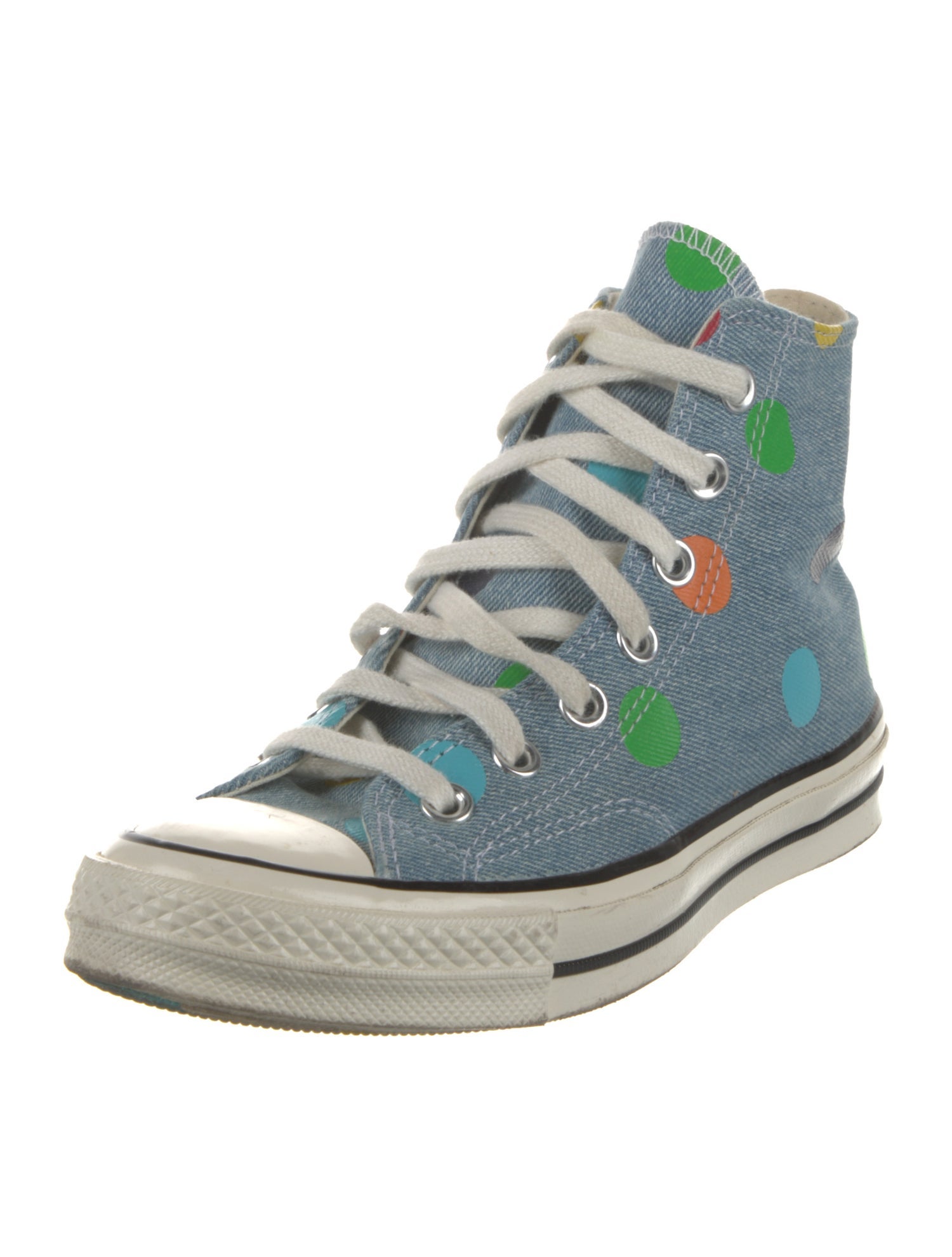 Converse x GOLF le FLEUR Denim Polka Dot Print Sneakers