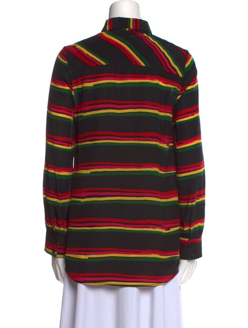 Jonathan Cohen Silk Striped Button-Up Top