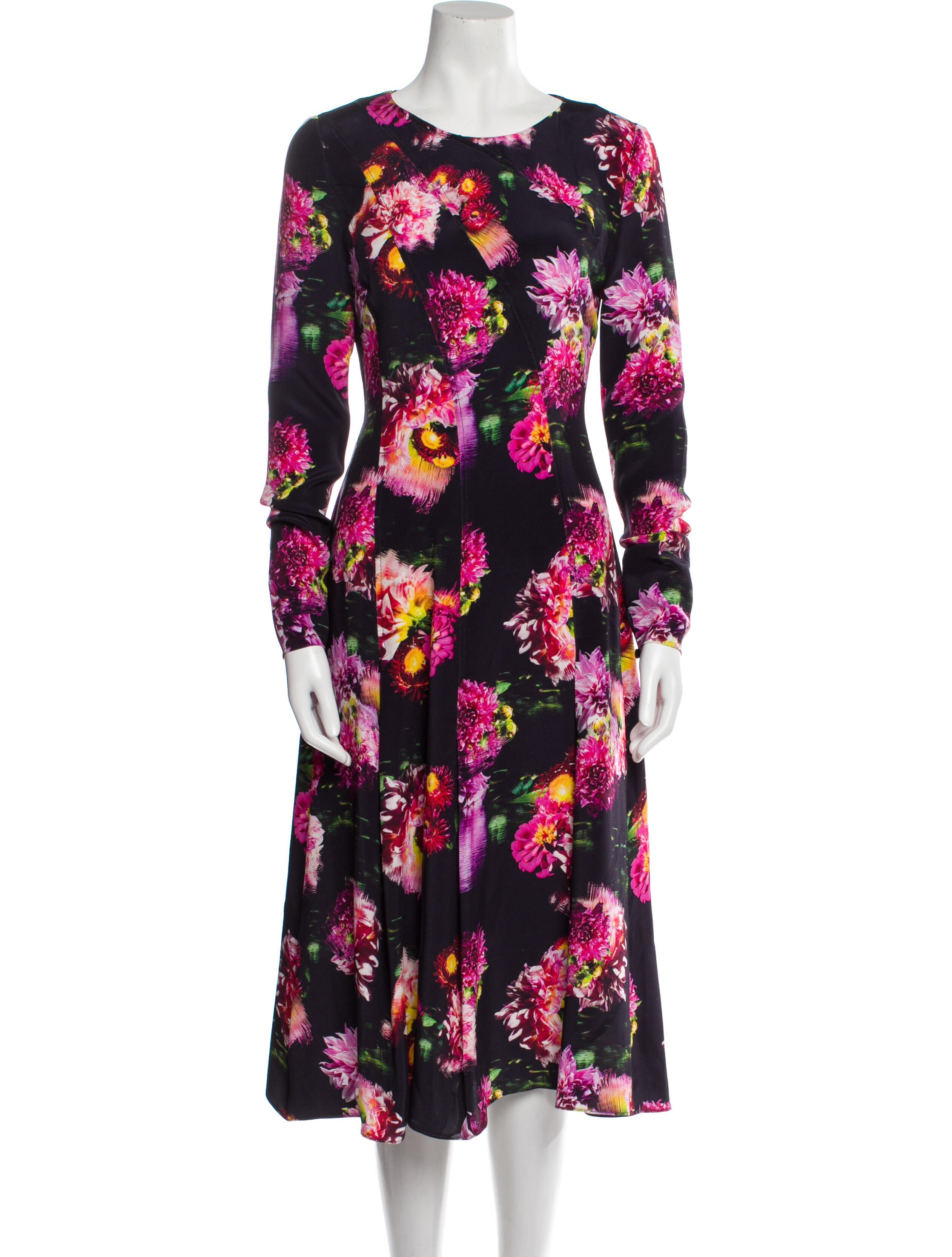 Jonathan Cohen Floral Print Midi Length Dress