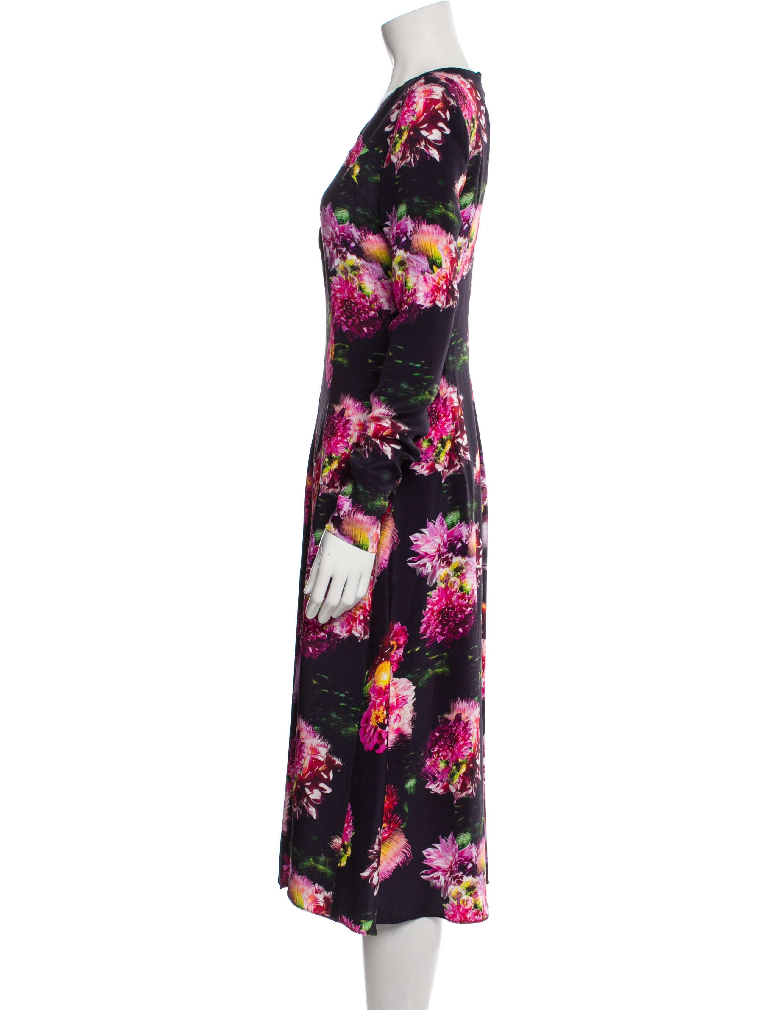 Jonathan Cohen Floral Print Midi Length Dress