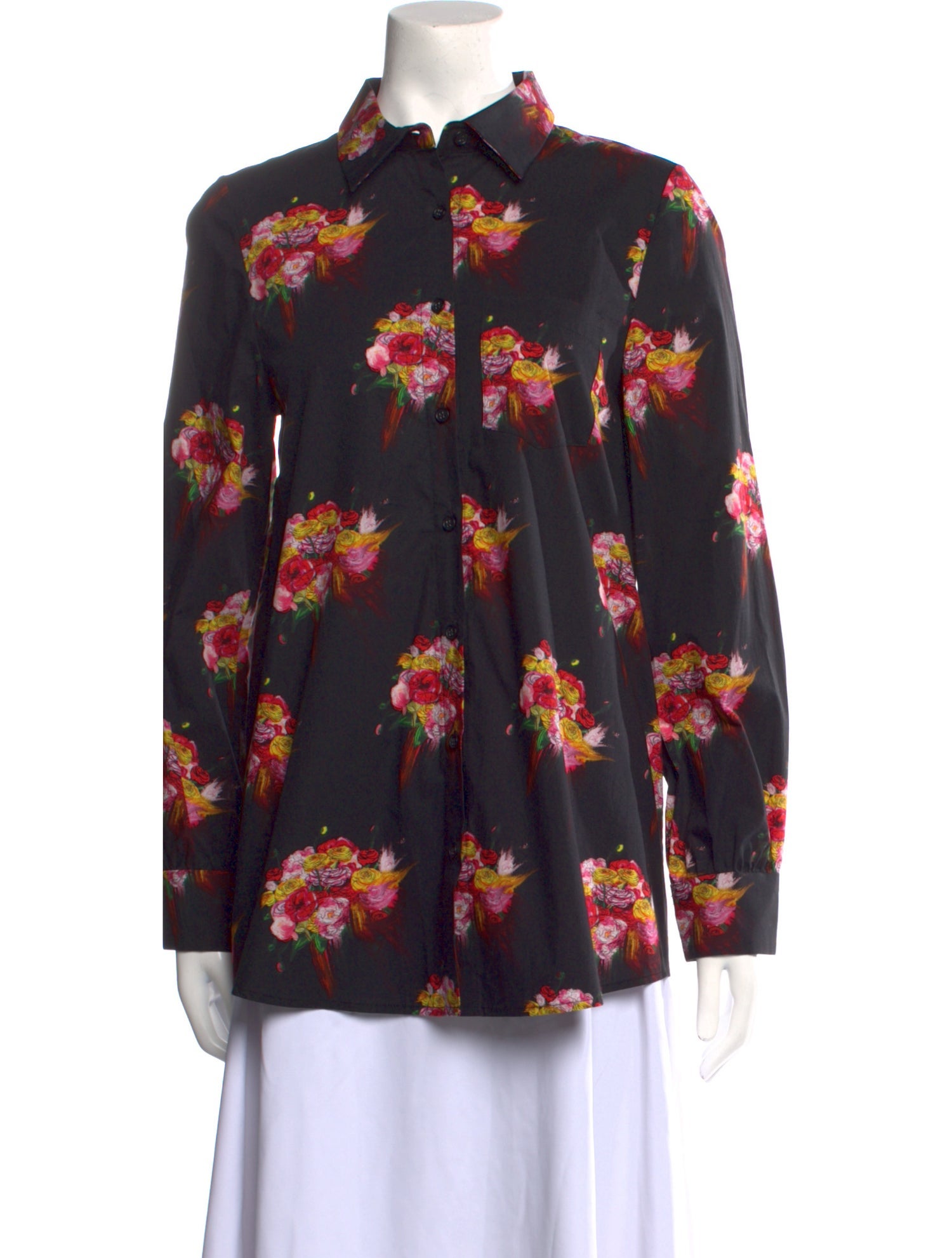 Jonathan Cohen Floral Print Long Sleeve Button-Up Top w/ Tags