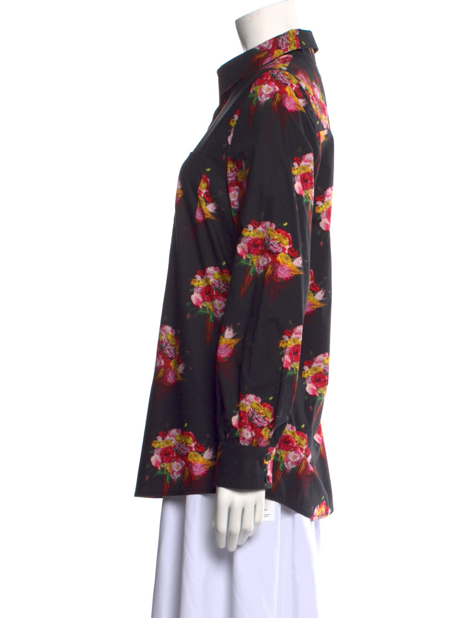 Jonathan Cohen Floral Print Long Sleeve Button-Up Top w/ Tags