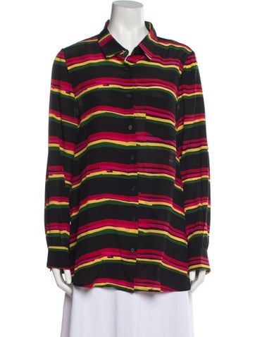 Jonathan Cohen Tops Silk Striped Tunic L