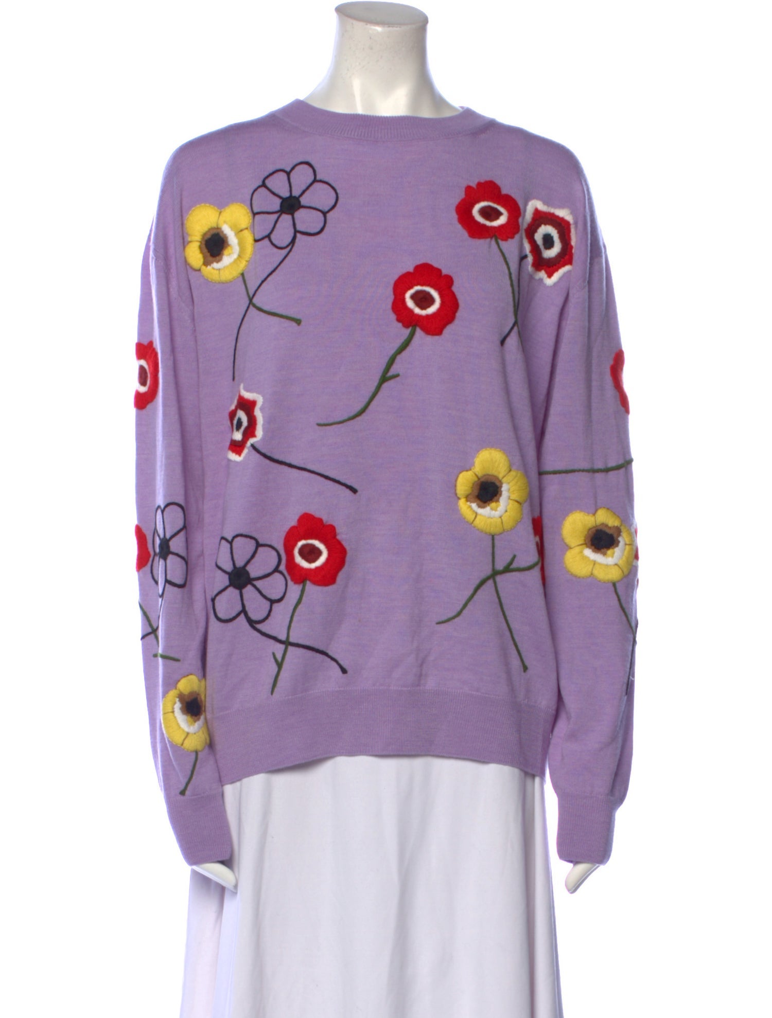 Jonathan Cohen Virgin Wool Floral Print Sweater w/ Tags