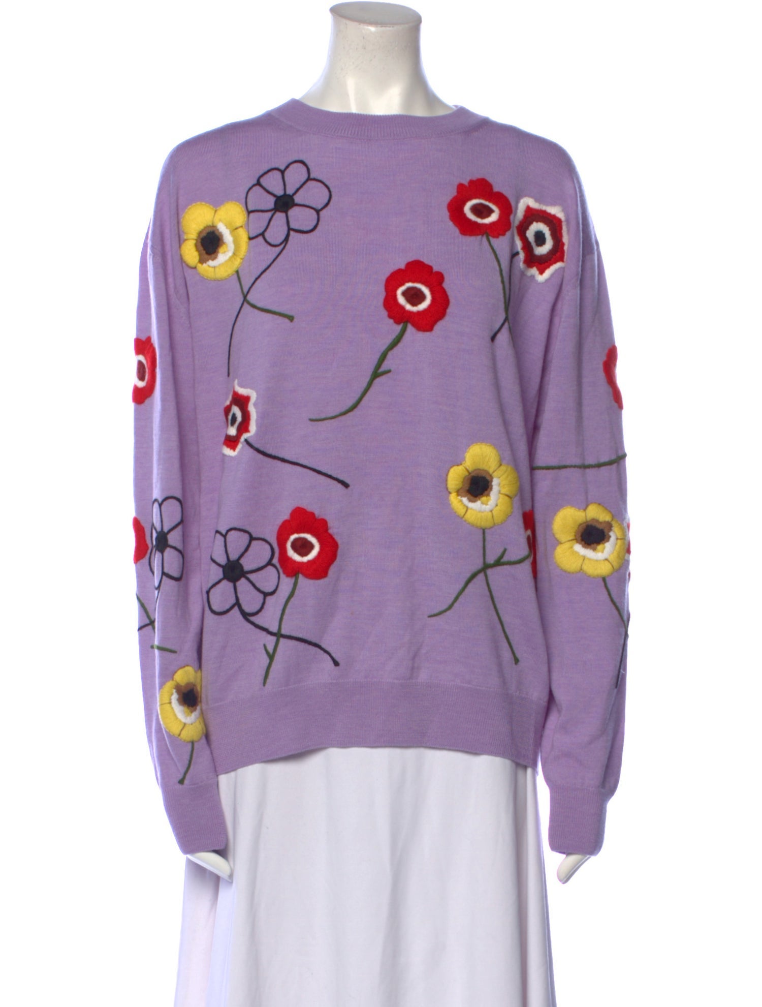 Jonathan Cohen Virgin Wool Floral Print Sweater w/ Tags