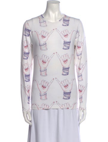 Jonathan Cohen Tops Printed Crew Neck Tunic M