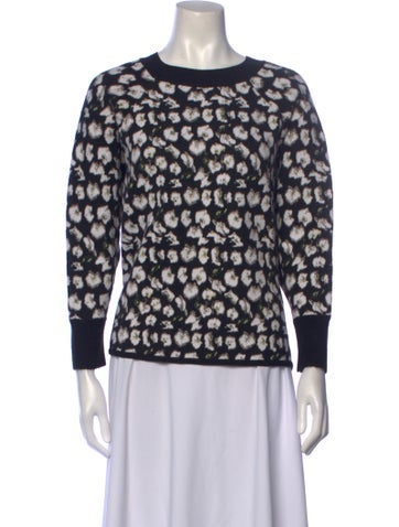 Jonathan Cohen Knitwear Floral Print Crew Neck Sweater M