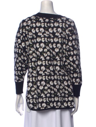 Jonathan Cohen Floral Print Crew Neck Sweater