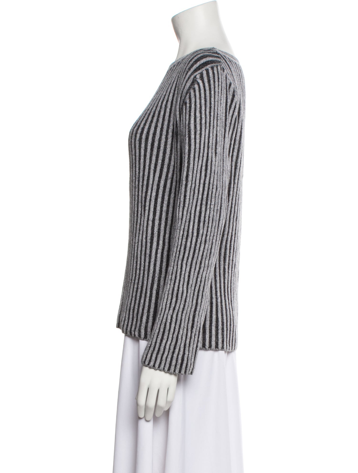 Jonathan Cohen Striped Bateau Neckline Sweater
