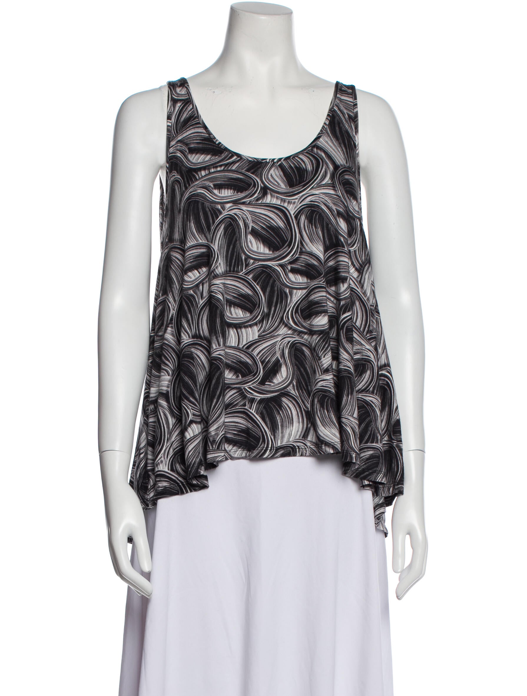 Jonathan Cohen Printed Scoop Neck Blouse