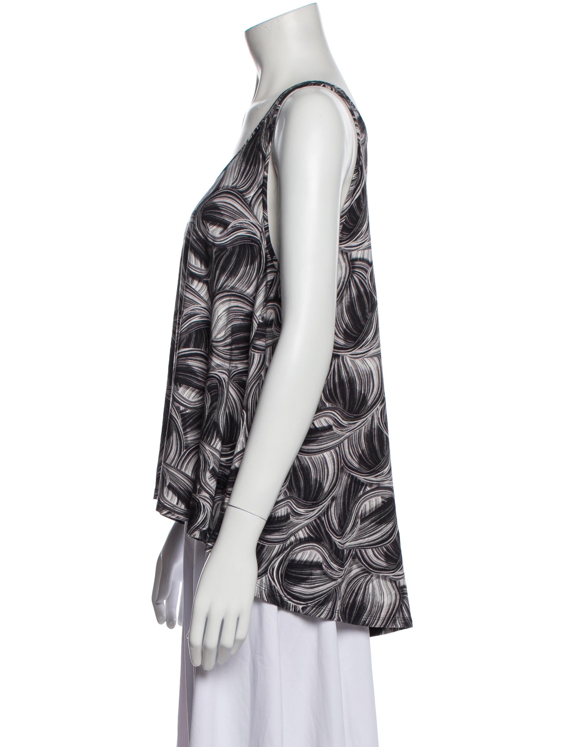 Jonathan Cohen Printed Scoop Neck Blouse