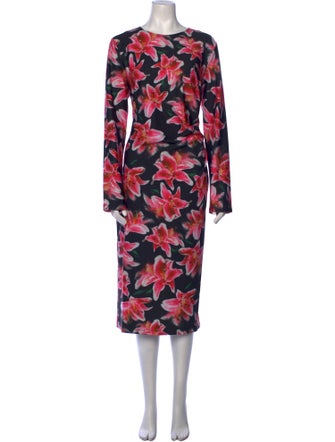 Jonathan Cohen Floral Print Midi Length Dress