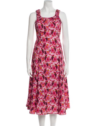 Jonathan Cohen Floral Print Midi Length Dress