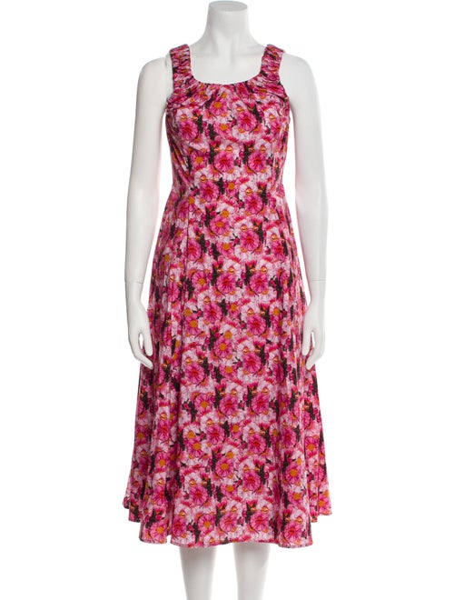 Jonathan Cohen Floral Print Midi Length Dress