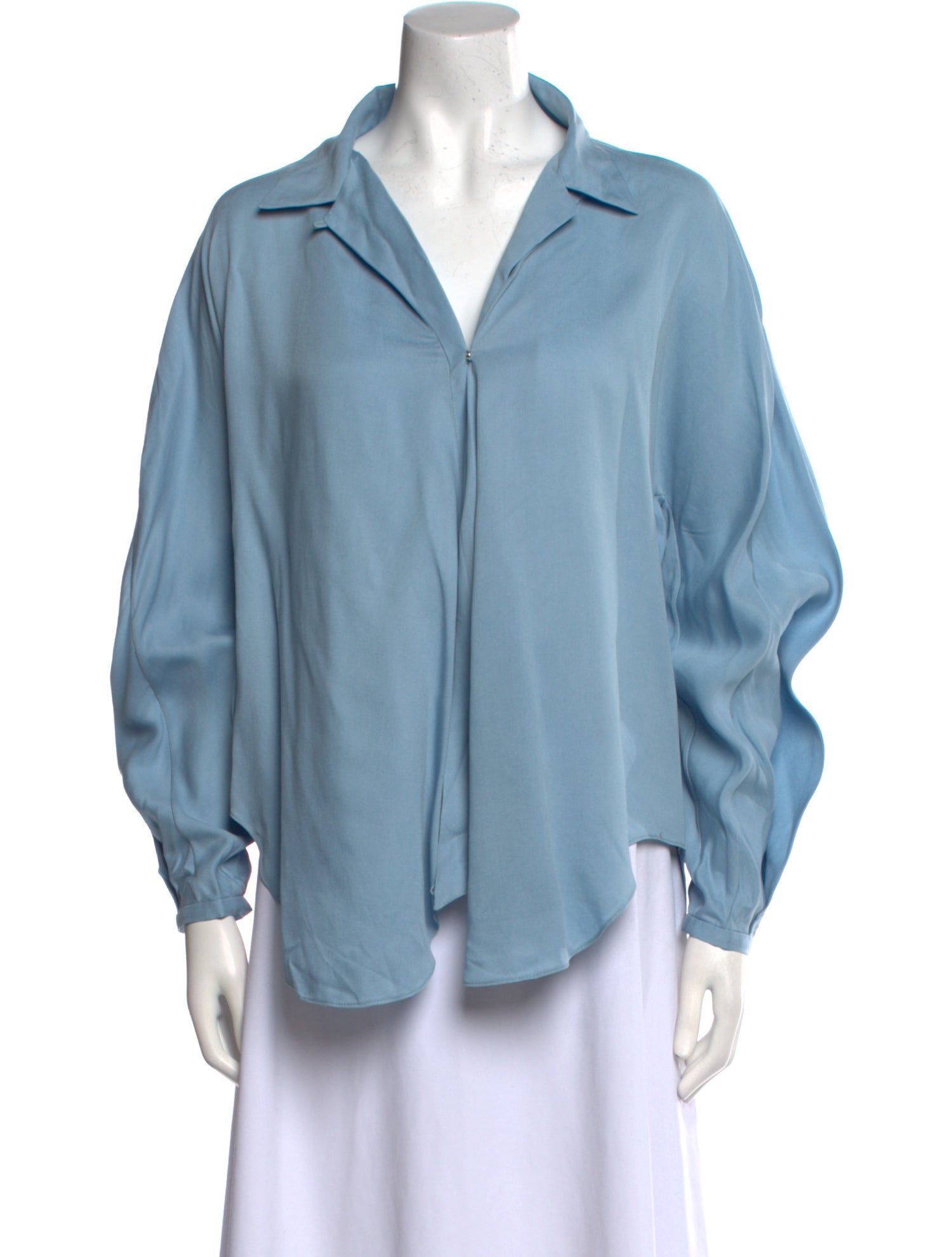 Jonathan Cohen Silk V-Neck Blouse