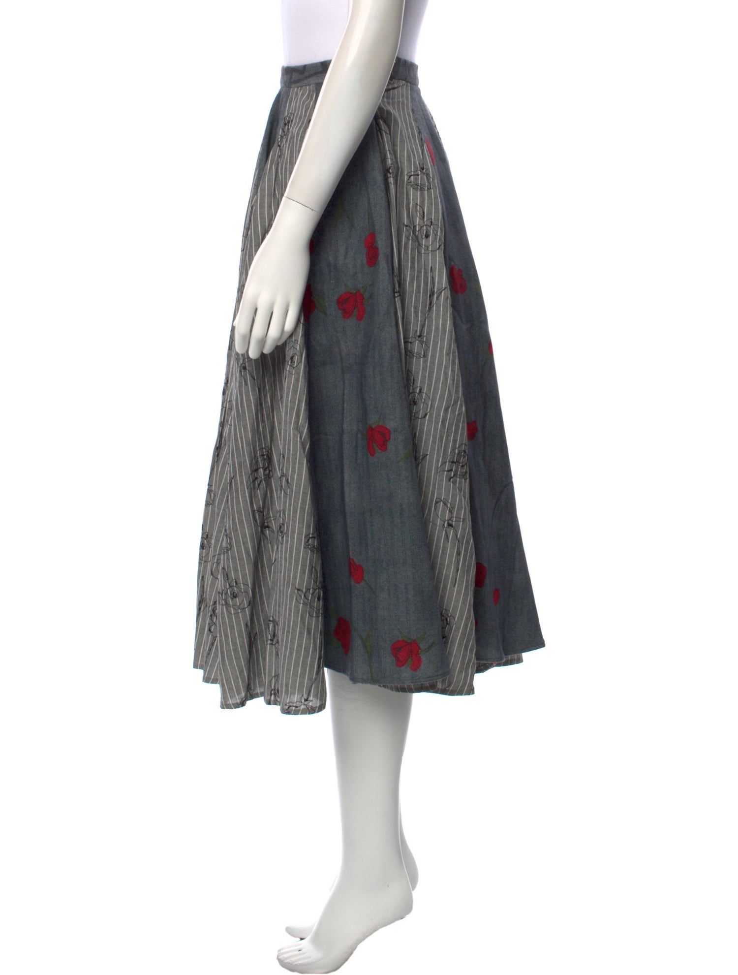 Jonathan Cohen Distressed Accents Midi Length Skirt