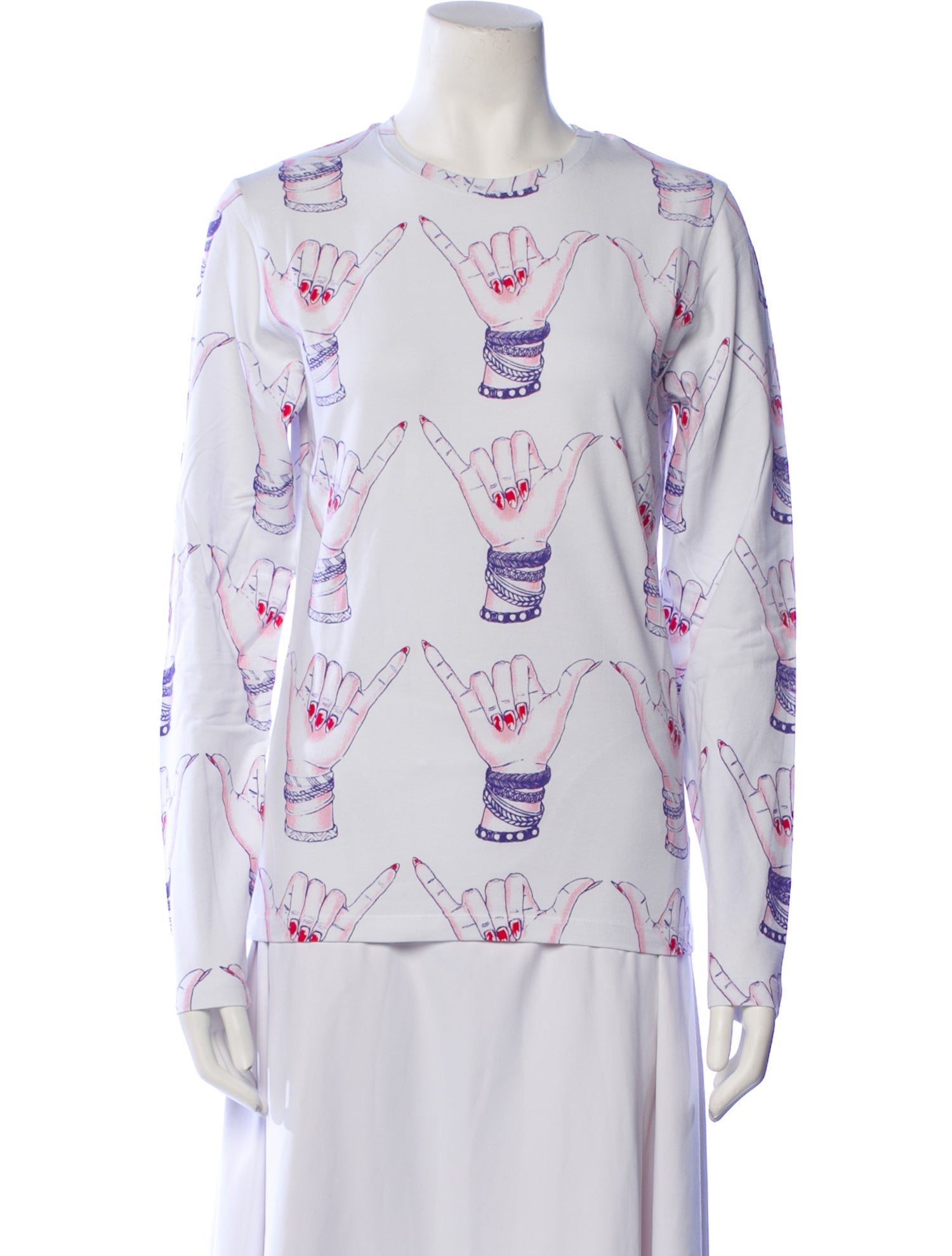 Jonathan Cohen Printed Crew Neck Top w/ Tags