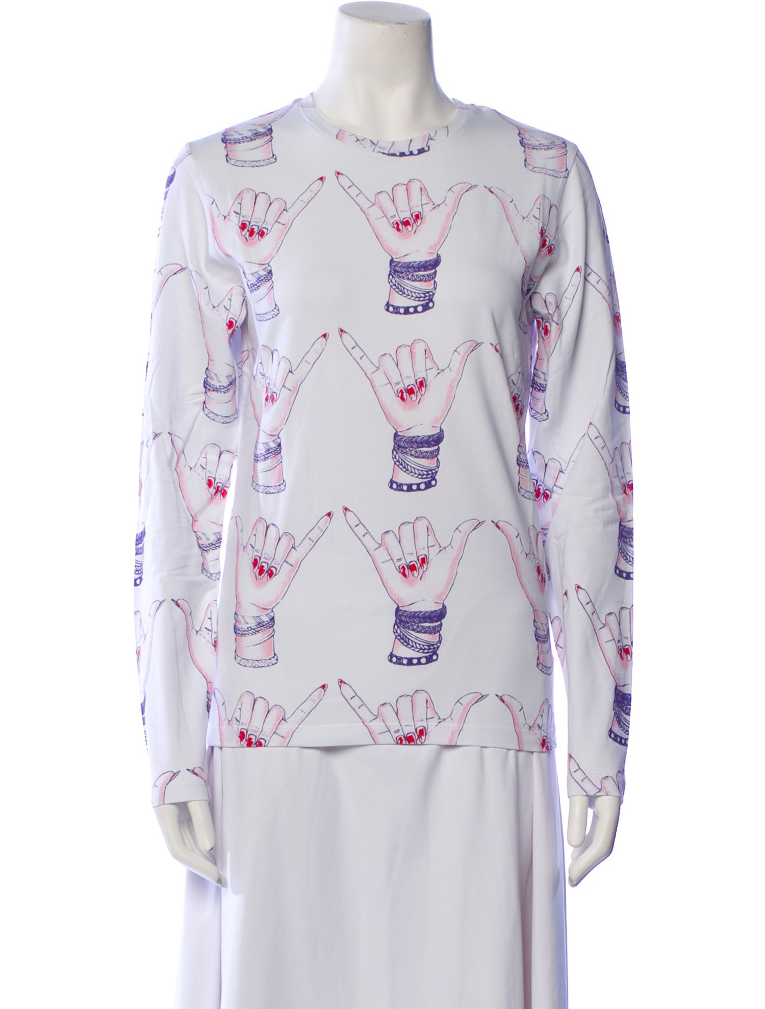 Jonathan Cohen Printed Crew Neck Top w/ Tags
