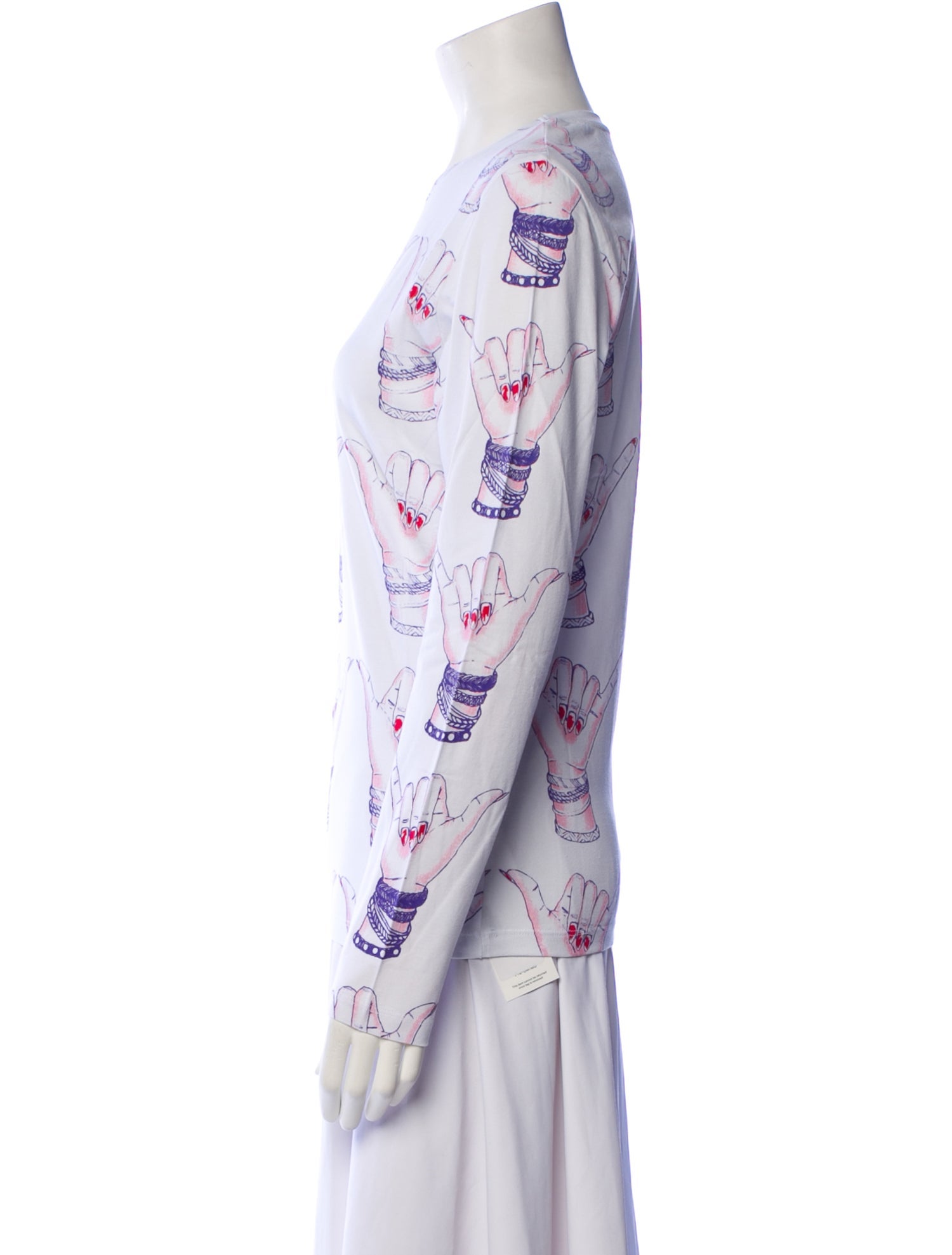 Jonathan Cohen Printed Crew Neck Top w/ Tags