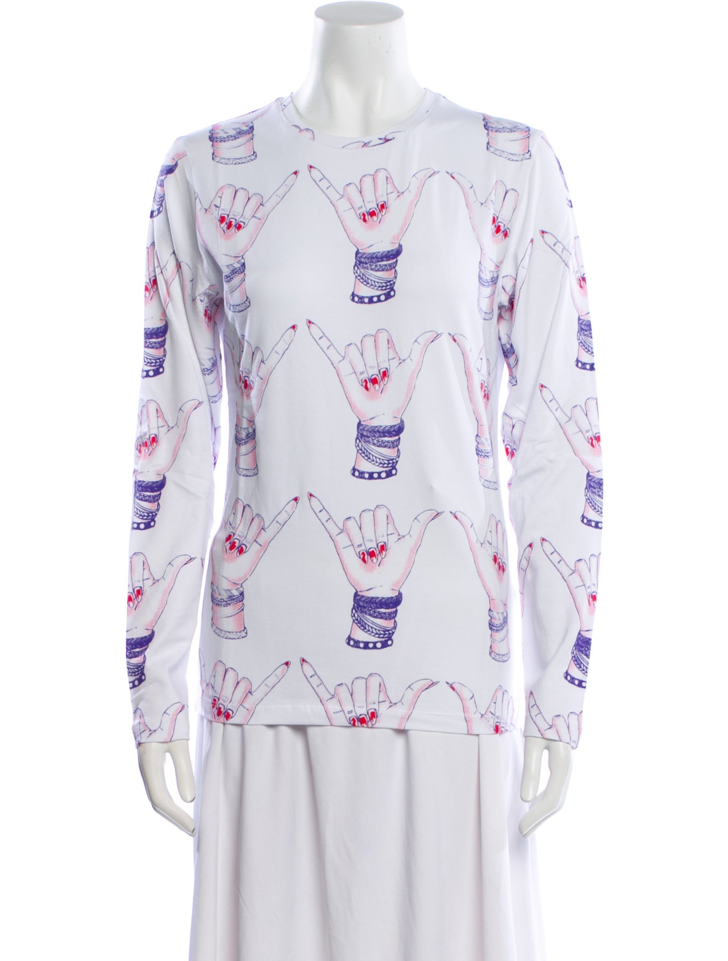 Jonathan Cohen Graphic Print Crew Neck Sweatshirt w/ Tags