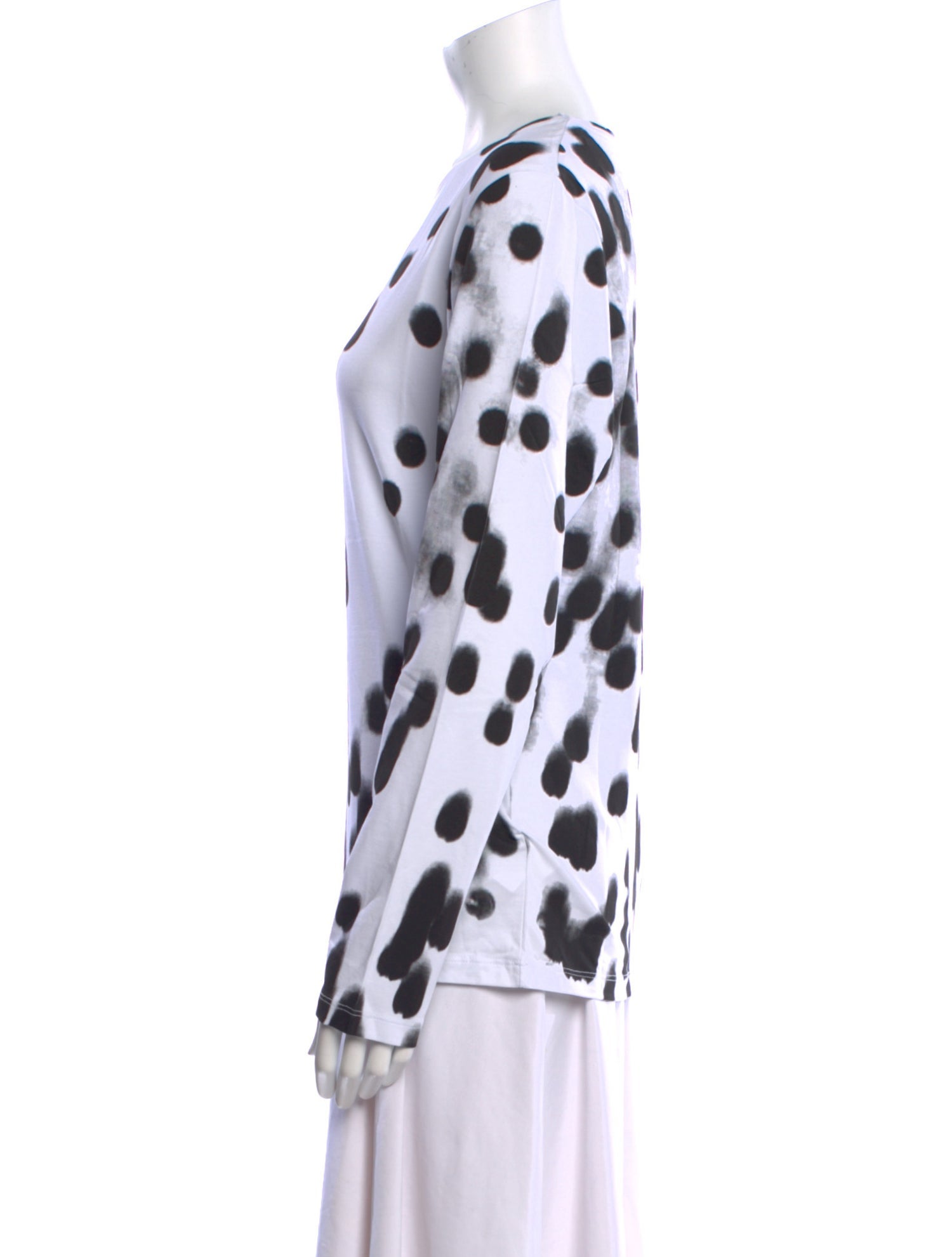 Jonathan Cohen Polka Dot Print Crew Neck Blouse w/ Tags