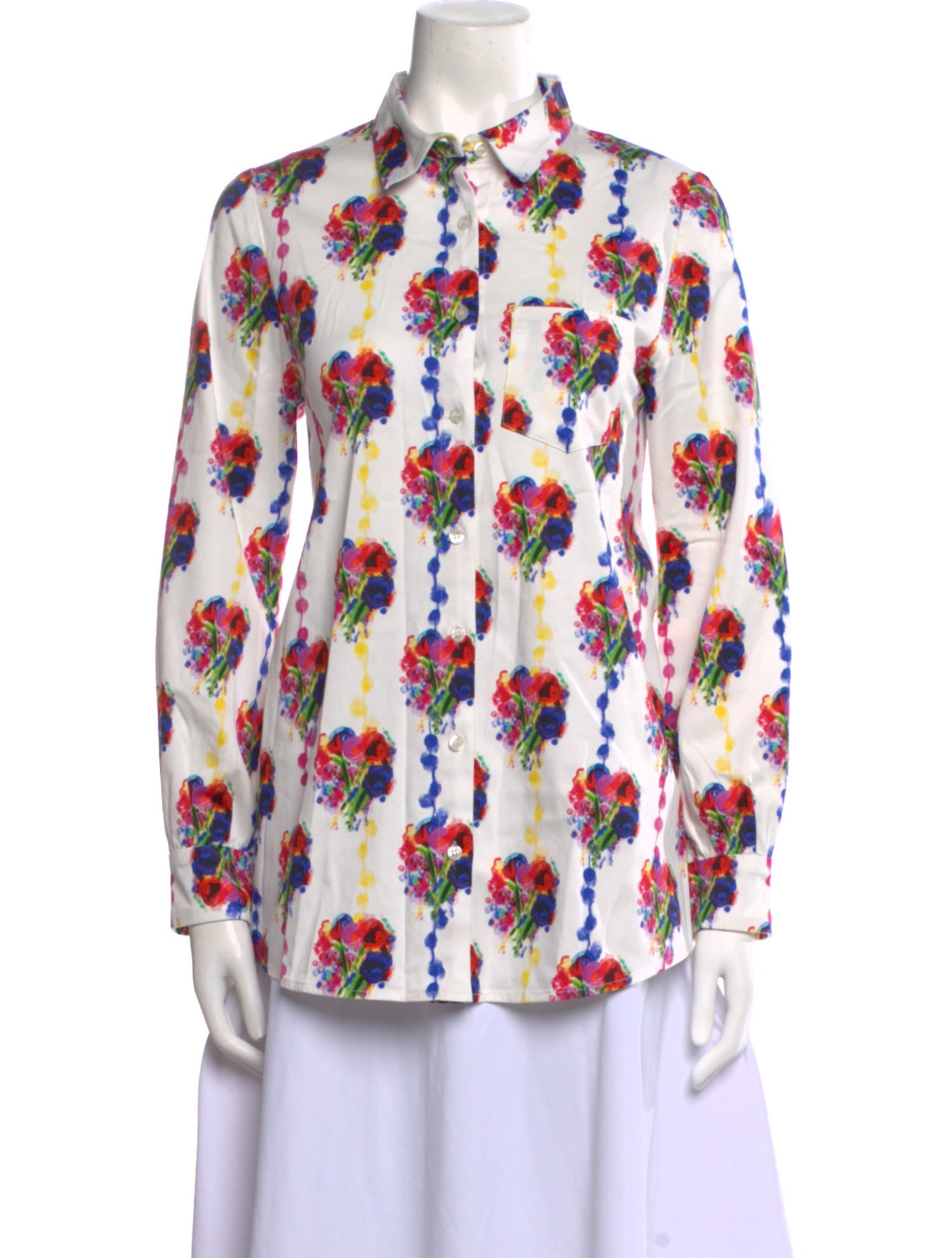 Jonathan Cohen Floral Print Long Sleeve Button-Up Top