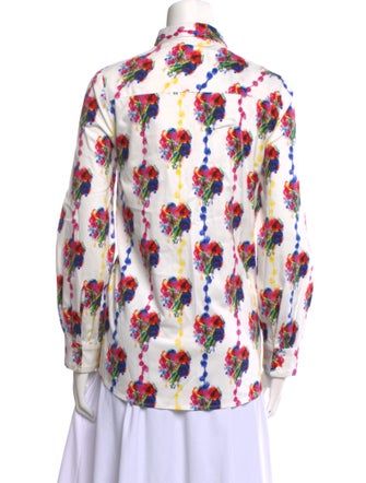 Jonathan Cohen Floral Print Long Sleeve Button-Up Top