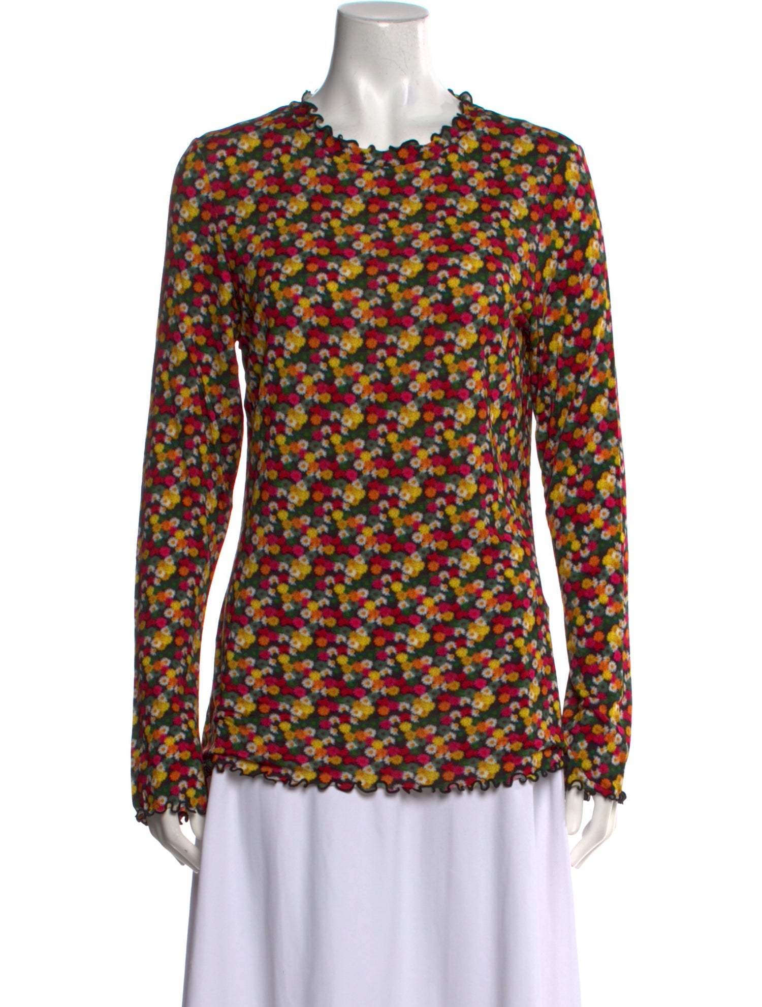 Jonathan Cohen Floral Print Crew Neck Blouse w/ Tags
