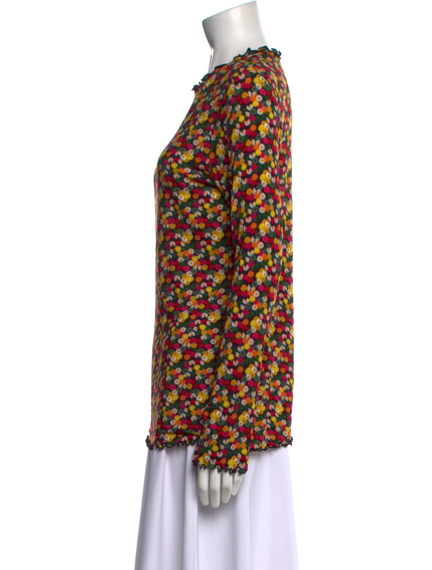 Jonathan Cohen Floral Print Crew Neck Blouse w/ Tags