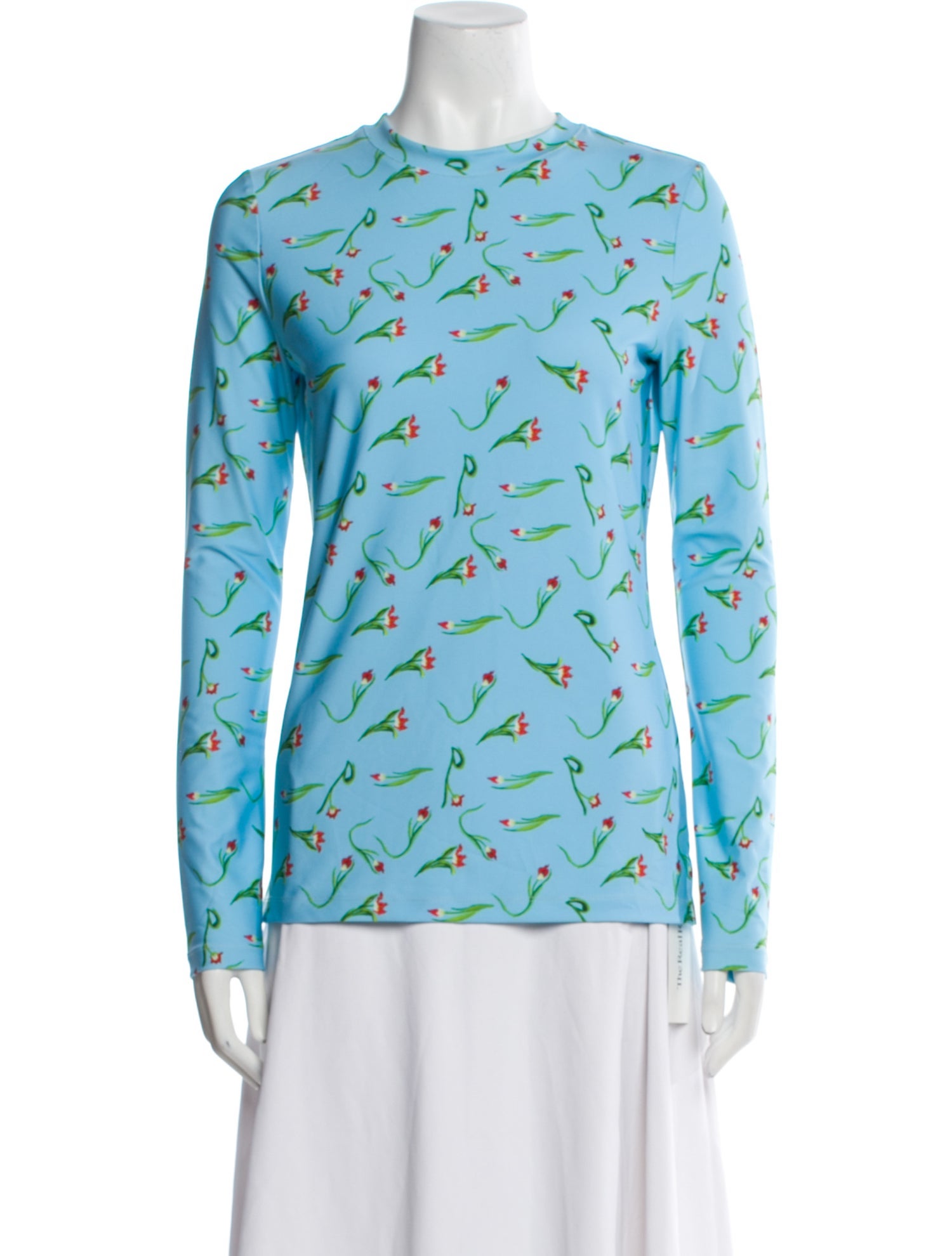 Jonathan Cohen Printed Crew Neck Button-Up Top