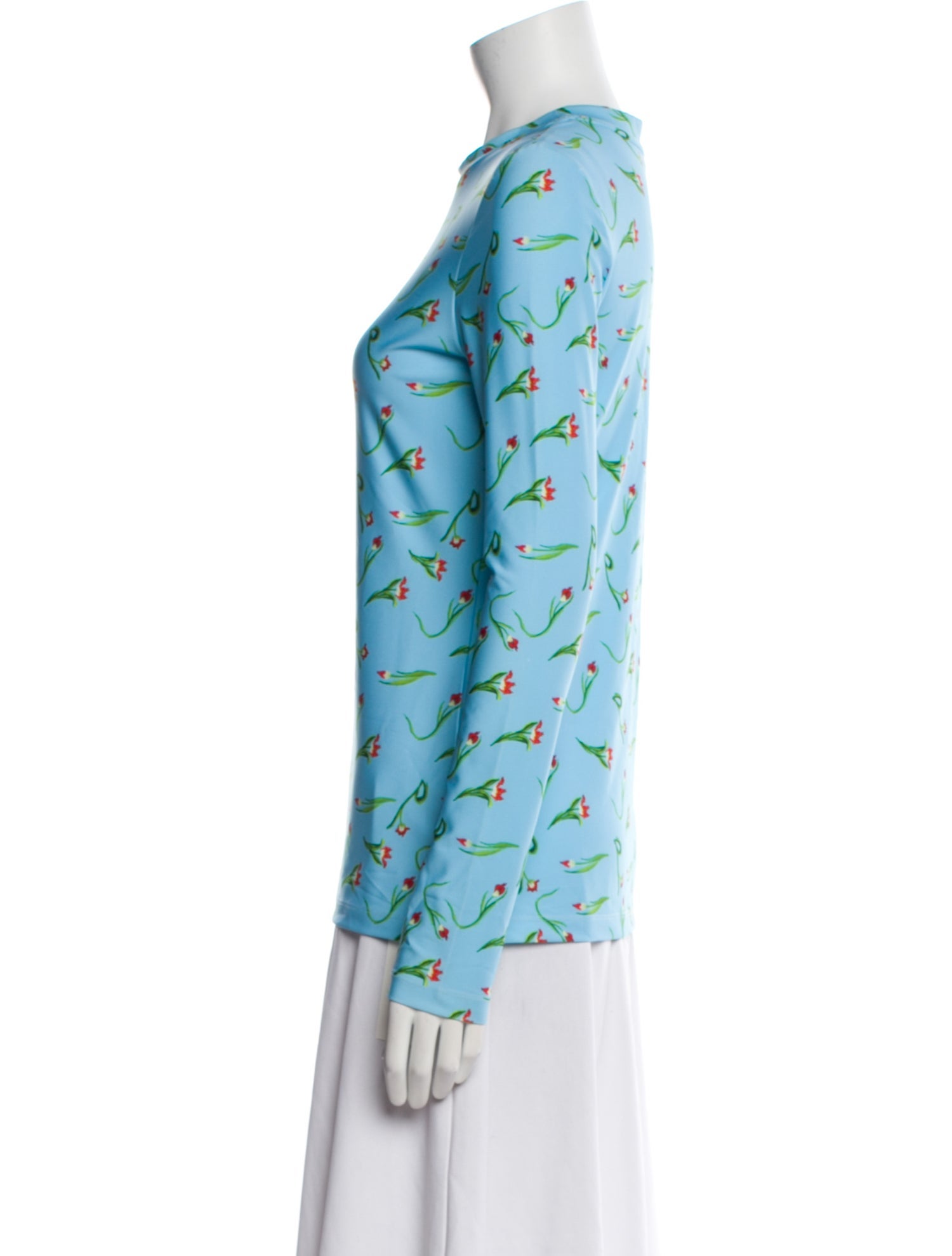 Jonathan Cohen Printed Crew Neck Button-Up Top