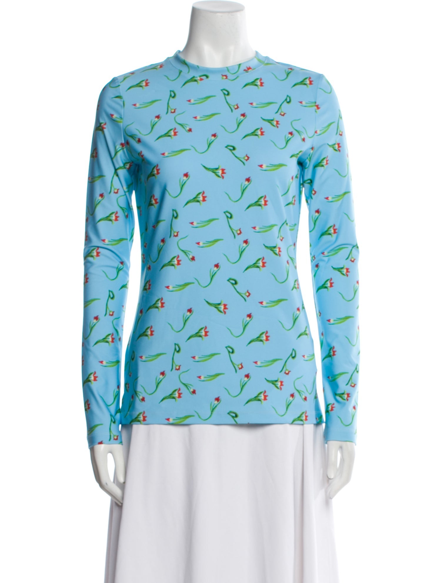 Jonathan Cohen Printed Mock Neck Button-Up Top w/ Tags