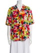 Jonathan Cohen Silk Printed Button-Up Top